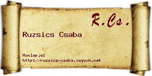 Ruzsics Csaba névjegykártya