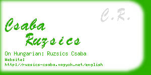 csaba ruzsics business card